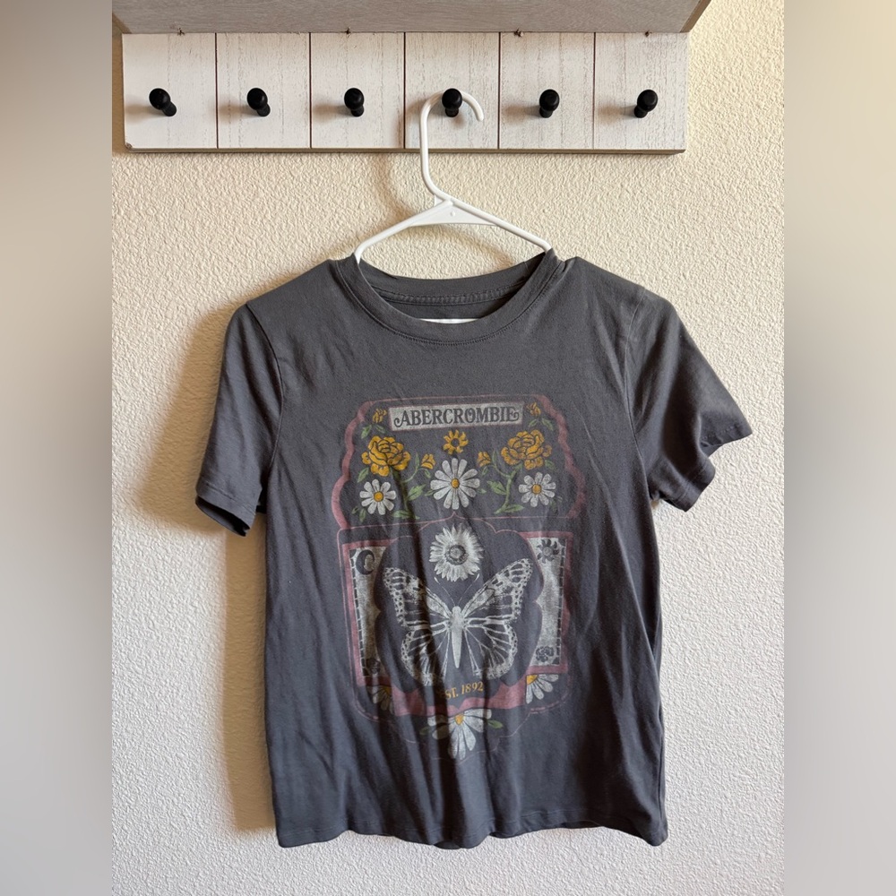 abercrombie kids Charcoal Crewneck Tee